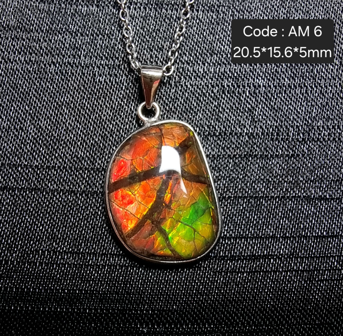 Canada Ammolite Sterling Silver Pendant